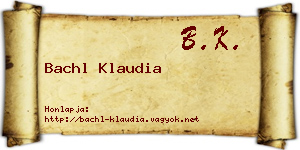 Bachl Klaudia névjegykártya